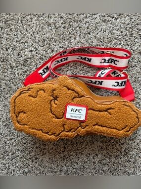 Loungefly Brown Fried-Chicken Crossbody Bag with Branded Strap EUC